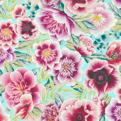 Marsha Wallpaper — Aqua,Peony,Magenta