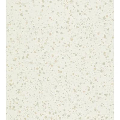Spatter Abstract Non-Pasted Matte Wallpaper Roll — Beige on White