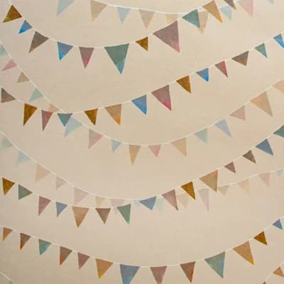 Great Kids Smooth Glitter Garland 33' L x 21" W Wallpaper Roll — Beige
