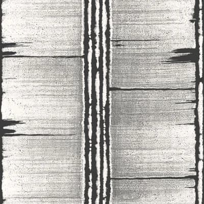 Bazaar Satin Bark Stripe Design 33' L x 21" W Wallpaper Roll — Black,Gray