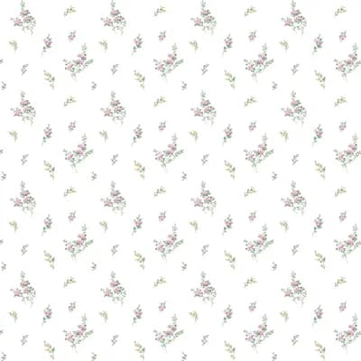 Miniatures 3 Collection Small Sprigs Wallpaper Roll — Yellow,Pink,Green,White