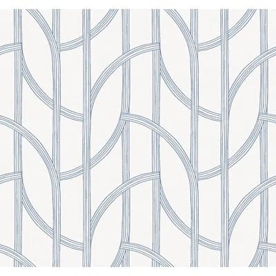 Salvo Curved Contours Wallpaper — Blue