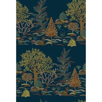 Yuki Osada Non-Pasted Satin Wallpaper Double Roll — Night Blue
