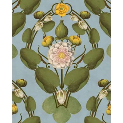 Satin and Matte Wallpaper Roll — Brown,Green,Blue,Yellow