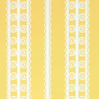 Schumacher x Celerie Kemble Wicker Stripe Wallpaper — Lemon Blossom
