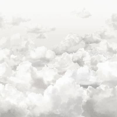 Crafted Clouds 4-Panel Wall Mural 8.8' L x 110.2" W — Stone Gray