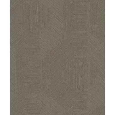 Geometric Non-Pasted Metallic Wallpaper Roll — Pewter