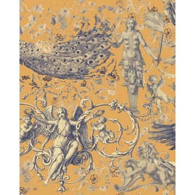 Imaginarium Non-Pasted Matte Wallpaper Roll — Orange,Taupe,Purple