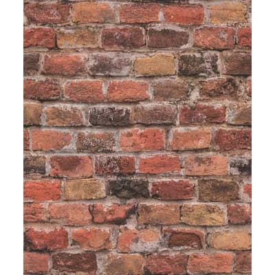 Bricks and More Collection Authentic Brick Wallpaper Roll — Red