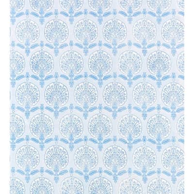 The MET x The House of Scalamandre Karanfil Block Print Wallpaper — Sky