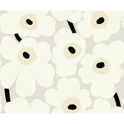 Unikko Floral Paper/Non-Woven Wallpaper Roll — Oyster