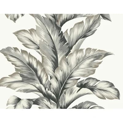 Floral Vinyl Non-Pasted Matte Wallpaper Roll — Monochrome