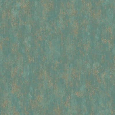Antonina Vella Mixed Metals Abstract Non-Pasted Metallic Wallpaper Double Roll — Teal,Gold