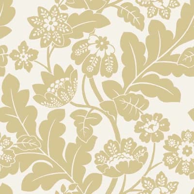 Floral Non-Pasted Metallic Wallpaper Double Roll — Yellow