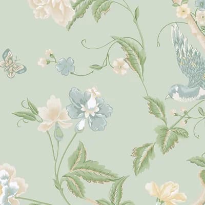 Laura Ashley Summer Palace Eau de Nil Removable Wallpaper — Eau De Nil