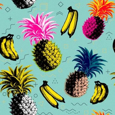 Nouvelle Pop Floral Non-Pasted Satin and Matte Wallpaper Roll — Blue,Black,Pink,Yellow