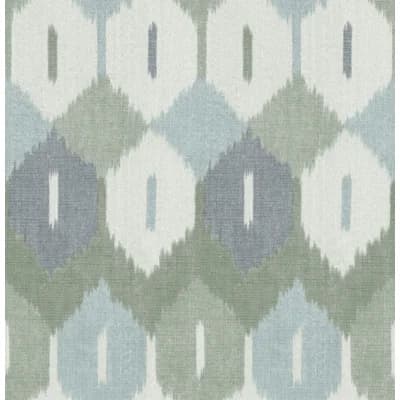 Abilene Apricot Ikat Wallpaper — Green