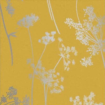 Anthriscus Floral Non-Pasted Metallic Wallpaper Roll — Summer