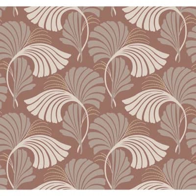 Floral Non-Pasted Metallic Wallpaper Roll by Candice Olson — Tan