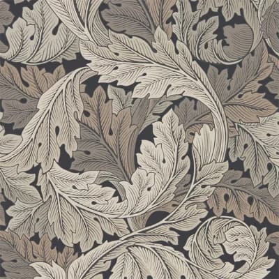 Acanthus Wallpaper — Charcoal,Gray
