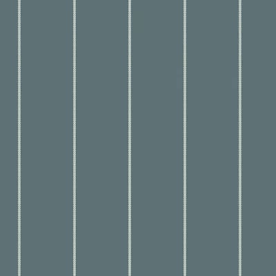 Paule Marrot Striped Non-Pasted Satin Wallpaper Double Roll — Blue Slate