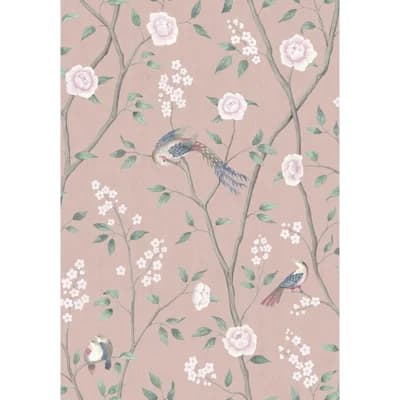 Boråstapeter Paradise Birds Wallpaper — Blush Shimmer