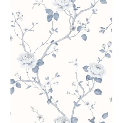 Palazzo 2 Luisella Floral Vine Wallpaper Roll — Blue,White