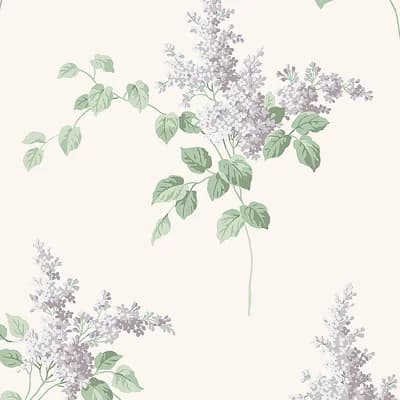 Boråstapeter Lilacs Wallpaper — Beige,Purple,Green