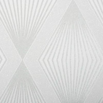 Capsule Geometric Non-Pasted Matte Wallpaper Double Roll by Julien Macdonald — Silver