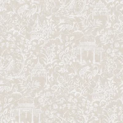Secret Garden Botanical Toile Design 33' L x 21" W Wallpaper Roll — Taupe