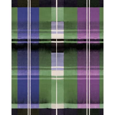 KERSCHDORF Plaid Foliage Wallpaper — Green,Blue,Purple