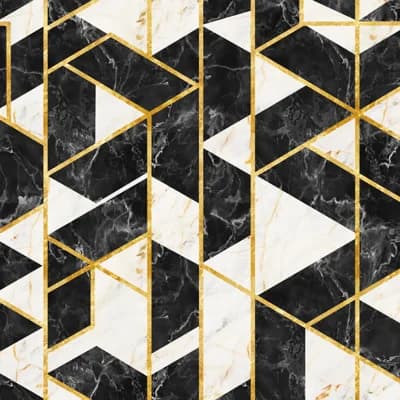Manhattan Non-Pasted Satin and Matte Wallpaper Roll — Black,Ivory,Gold