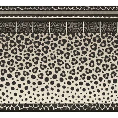 Zulu Border Animal Print Non-Pasted Wallpaper Border — Black,White