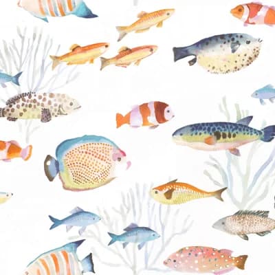 Happy Fish Multi Wallpaper — Yellow