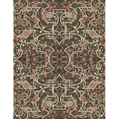 Yuki Osada Damask Non-Pasted Satin Wallpaper Double Roll by Yuki Osada — Dark Brown