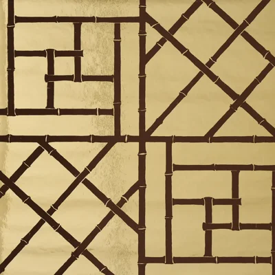 Schumacher x Cristina Buckley Trellis Metallic Wallpaper — Gold
