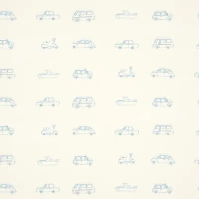 Go Go Retro Wallpaper — Aqua,White
