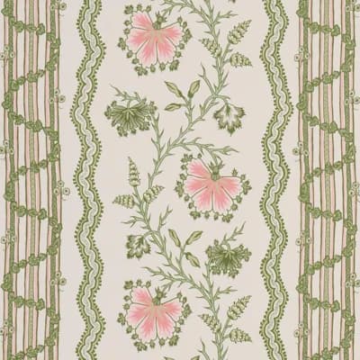 Parvati Floral Stripe Wallpaper — Green