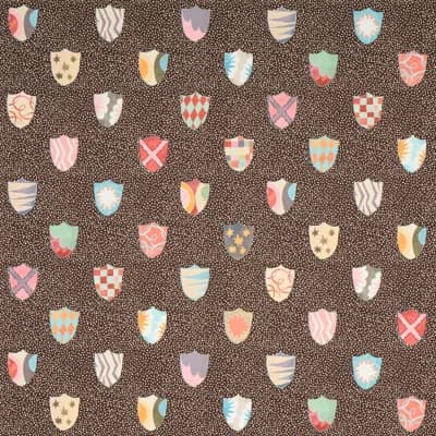 Schumacher x Happy Menocal Heraldic Wallpaper — Brown