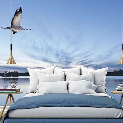 Global Fusion 8.12' L x 124" W 6-Panel Wall Mural — Blue