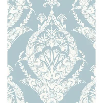 Raido Damask Wallpaper Roll — Light Blue