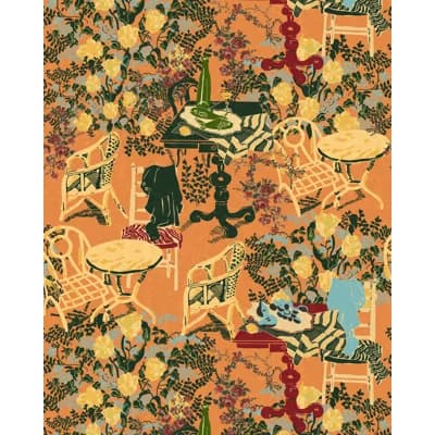 LA DOLCE VITA Matte Wallpaper Roll — Pink,Green,Taupe,Blue