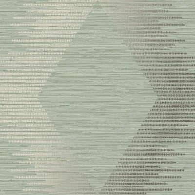 Zen Geometric Non-Pasted Metallic Wallpaper Double Roll — Sage