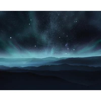 Atmosphere Night Sky 6-Panel Wall Mural 8.2' High x 10.4' Wide — Black,Blue