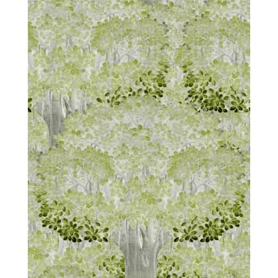 The Transylvanian Manor Floral Non-Pasted Matte Wallpaper Roll — Green,Gray