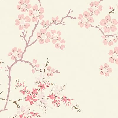 Laura Ashley Oriental Blossom Wallpaper Roll — Chalk Pink