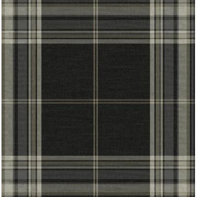 Westley Black Plaid Wallpaper — Black