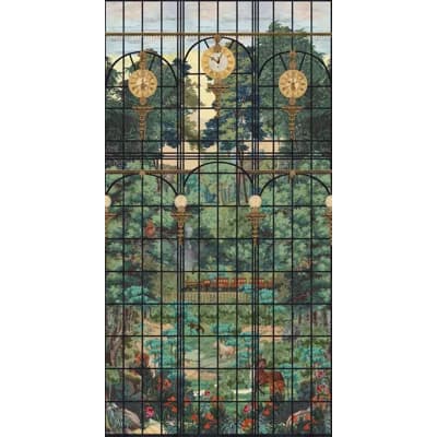 ORIENT EXPRESS Wallpaper Roll — GREEN,BLUE,GOLD,RED,BROWN