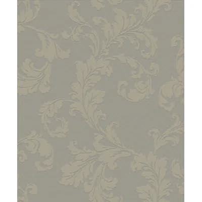 Emporium Glitter Floral Acanthus Trail 3D Embossed 33' L x 21" W Wallpaper Roll — Beige