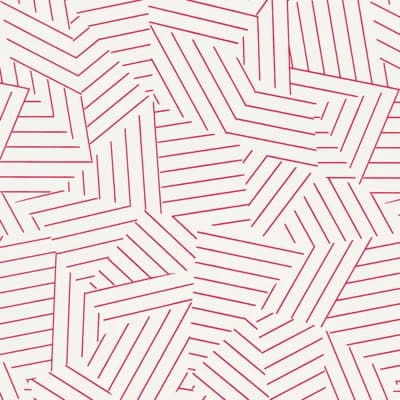 Schumacher x Miles Redd Deconstructed Stripe Wallpaper — Red